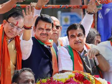 Maharashtra CM Devendra Fadnavis with Union Minister Nitin Gadkari