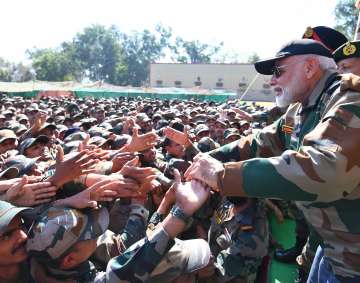 PM Modi celebrates Diwali with Indian Army soldiers in Rajouri, J&K