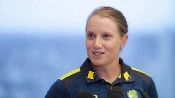 Australian cricketer Alyssa Healy speaks to the media during the CA / ACA Player Parental Leave Launch at Twitter Australia on October 11, 2019 in Sydney, Australia.