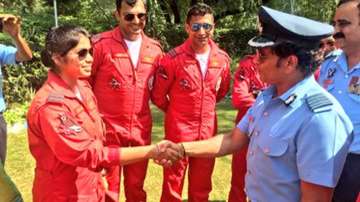 Sachin attended the event with his wife Anjali Tendulkar and was greeted by the Air Force officers.
 