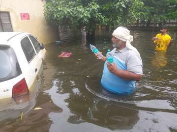 Durga Puja with a difference: Good Samaritan Pappu Yadav distributes food, water in flood-hit Patna