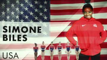 Team U.S.A. greets spectators during the official presentation ahead of the women's team final at th