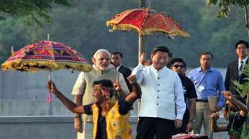 PM Modi with Xi Jinping in Ahmedabad