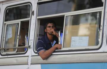 Bus carries voters in Sri Lanka elections