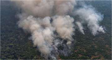 Huge fire advances across Brazil's wetlands