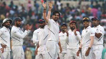 Ishant Sharma after picking up a five-wicket haul against Bangladesh in Kolkata in their inaugural pink-ball Test