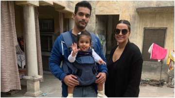 Neha Dhupia, Angad Bedi finally reveal daughter Mehr's face,