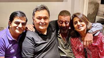 Sanjay Dutt makes Rishi and Neetu Kapoor happy as he pays them a visit