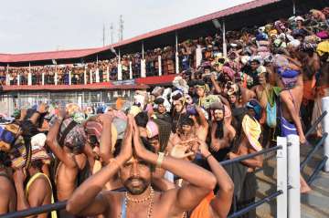 Sabarimala set to open today, no protection for women activists. 10 points