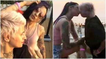 Bigg Boss ex contestants Bani J, Sapna Bhavnani brutally trolled for their kissing picture on the be