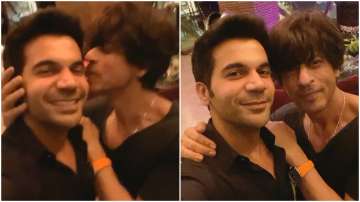 Here's what happened when Shah Rukh Khan kissed Rajkummar Rao. Watch video