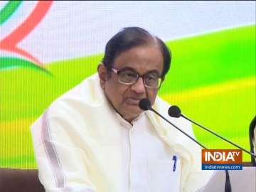 Chidambaram addresses the media after his release from Tihar