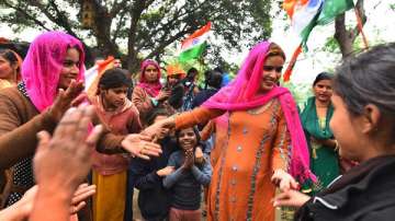 Hindu refugees celebrating the passage of CAA (file photo)
