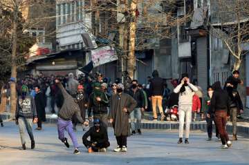 A file photo of stone pelters in the Kashmir Valley