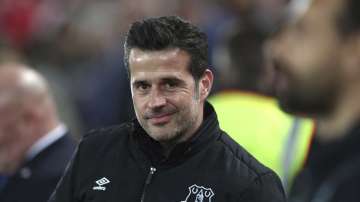 Everton's manager Marco Silva is seen before the English Premier League soccer match between Liverpool and Everton at Anfield Stadium, Liverpool