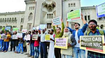 Protests against CAA rock Osmania, Hyderabad universities