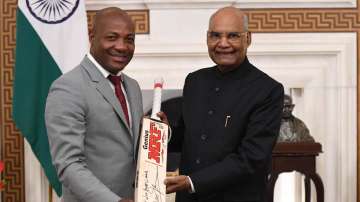 Brian Lara meets President Ram Nath Kovind at Rashtrapati Bhavan