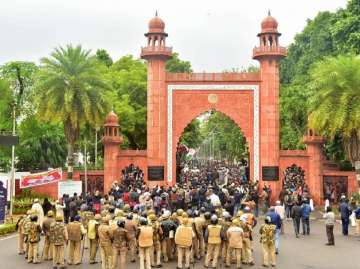 A file photo of a protest at AMU for representational purposes