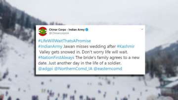 indian army, wedding, snowfall,