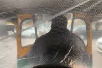Auto-rickshaw with bubble-wrapped passenger's compartment
