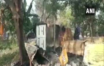 BJP office set on fire in West Bengal
