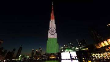 Dubai's Burj Khalifa lights up in Indian flag colours