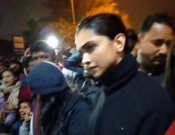 Deepika Padukone made a brief appearance at the JNU on Tuesday