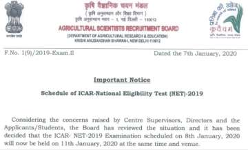 ICAR Net exam postponed, ICAR NET, Exam news, Education news, ICAR Exam, ICAR 2020, ICAR, ICAR Lates