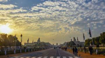  A view of the Rajpath, all-set for the Republic Day Parade, in New Delhi, Saturday, Jan. 25, 2020. 