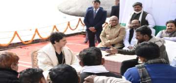 Congress general secretary Priyanka Gandhi during her interaction with locals in Varanasi