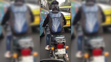Pune Police took a hilarious dig at a rider riding his bike violating traffic rules
