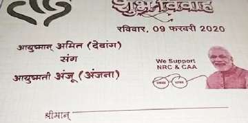 Rajasthan bridegroom prints CAA, NRC slogan on wedding invitation