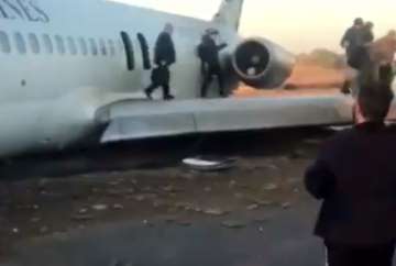 Video: Iranian passenger plane slides off runway