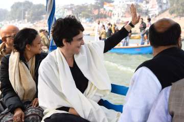 Priyanka Gandhi reaches Varanasi's ghat riding a steamer, leads CAA protest