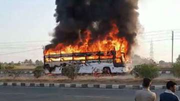 KSRTC bus catches fire in Chitradurga; 30 passengers have narrow escape