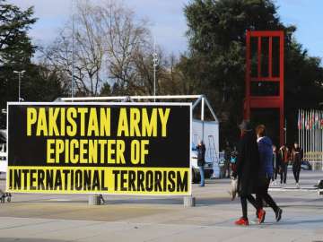 'Pakistan Army Epicenter of International Terrorism' poster put up at 43rd UNHRC session in Geneva