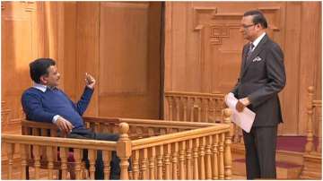 Delhi CM Arvind Kejriwal in Aap Ki Adalat with Rajat Sharma, Editor-And-Chief and Chairman, India TV