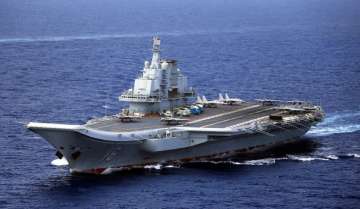 The aircraft carrier Liaoning (Hull 16) in the western Pacific (Ministry of Defence China website)