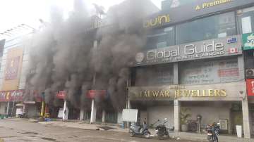 Fire breaks out at Vishal Mega Mart in Mohali Phase-5