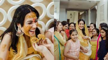 Kamya Panjabi looks like a happy bride to be during her haldi ceremony. See photos