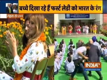 Little Sardar grabs Melania's attention with his dance moves at Delhi School event