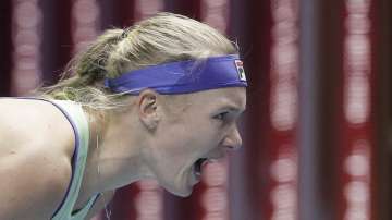 Kiki Bertens of Netherlands reacts during the St. Petersburg Ladies Trophy-2020 tennis tournament semifinal match against Ekaterina Alexandrova of Russia in St.Petersburg