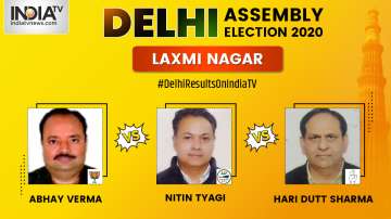 laxmi nagar constituency result live updates, laxmi nagar constituency delhi, Nitin Tyagi AAP, Abhay