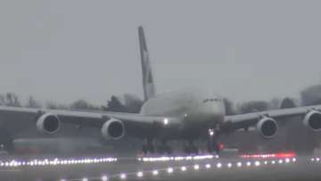 Video: Pilots land passenger plane weighing 5,73,794 kg sideways during storm in London