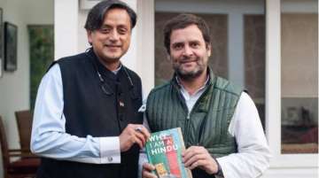 A file photo of Congress MPs Shashi Tharoor and Rahul Gandhi