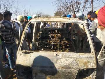 Four students killed as school van catches fire in Punjab's Sangrur