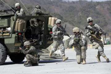 U.S. Army soldiers from the 25th Infantry Division's 2nd Stryker Brigade Combat Team and South Korea