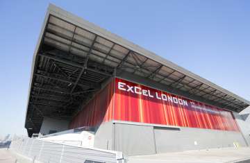 The ExCel exhibition centre in London, Wednesday, March 25, 2020. The British Government announced T