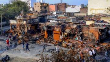 A file photo of a riot-hit affected locality in New Delhi