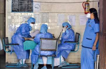 Hyderabad: Medics outside an isolation ward of the novel coronavirus (COVID-19) at a hospital in Hyd
